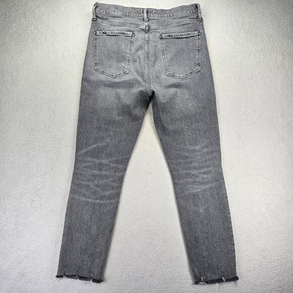 Agolde Nico High Rise Slim Jeans Womens 31 Raw Hem Ankle Button Fly Chime Gray - Picture 7 of 11